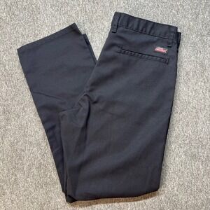 Genuine Dickies Mens Black Work Pants Straight Leg Twill Trousers 34x30 GP8111BK